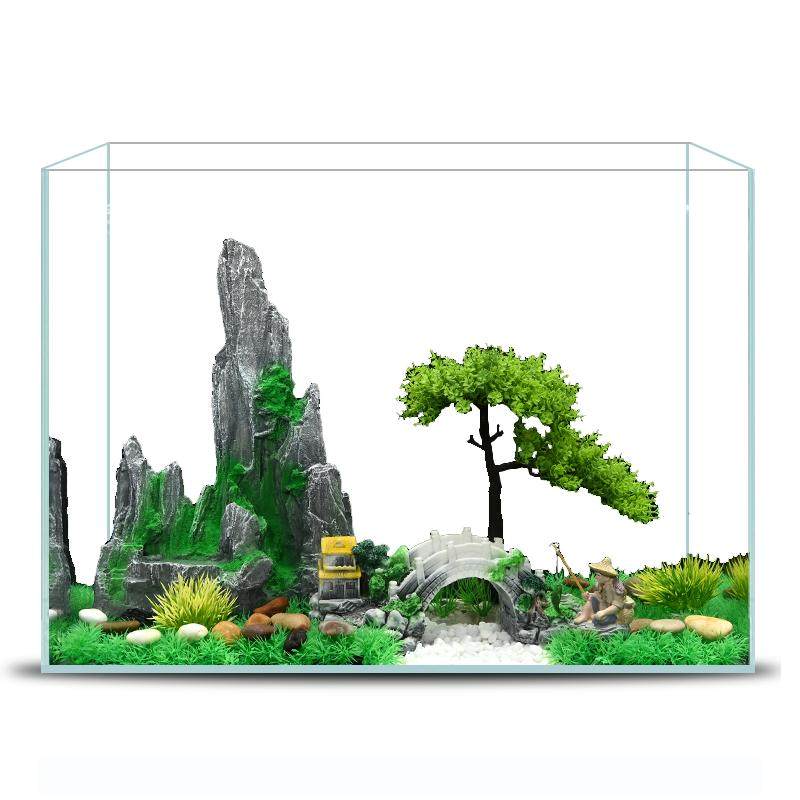 鱼缸造景全套装饰生态仿真水草假山小摆件水族箱植物套装懒人套餐