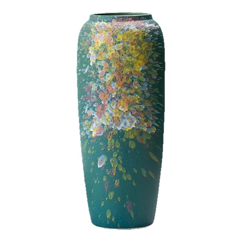 莫奈的花园绿色梦幻泡泡陶瓷花瓶侘寂风花器银柳水培插花桌面花瓶