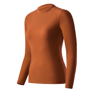 简云蚕丝德绒发热保暖内衣女内搭加绒秋衣单件上衣羊毛打底衫冬季