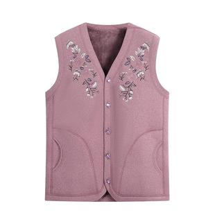 老人马甲女秋冬奶奶装老年人背心秋季妈妈加绒加厚新款外套毛衣