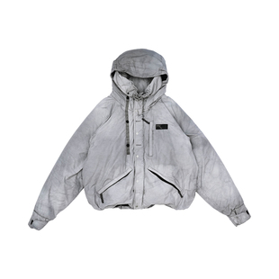 WildThings X Innat Jacket 联名不规则成衣浸染复古兜帽羽绒服潮