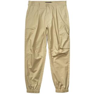 AKCLUB夏季新款轻复古棉质橡筋收脚口休闲长裤工装合体版长裤