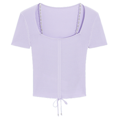 bebe夏季新款水晶吊带针织上衣