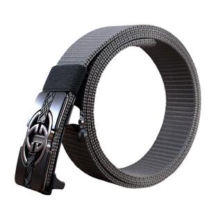 皮带男款自动扣商务休闲时尚双G加长无牙内穿尼龙腰带青年裤带潮