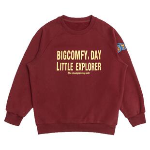 【Damon1/15日 10:00上新】新春儿童加绒红卫衣拜年圆领套头衫