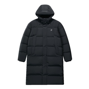 FILA FUSION斐乐潮牌长款羽绒服男2025冬季新款宽松保暖连帽外套