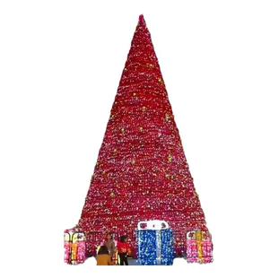 大型框架圣诞树3-20米蓝色藤条红色树枝金色叶子粉色挂枝装饰套餐