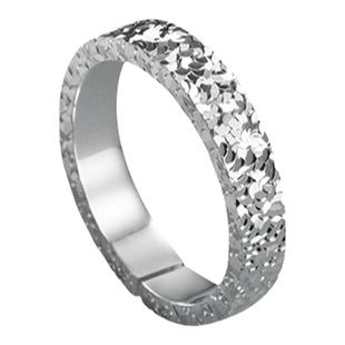 吴越老银铺正品戒指999纯银碎冰冰银戒指气质通勤女款活口戒新款