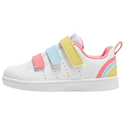 特步童鞋冬季新款儿童运动魔术贴板鞋女童革面休闲鞋小童软底鞋子