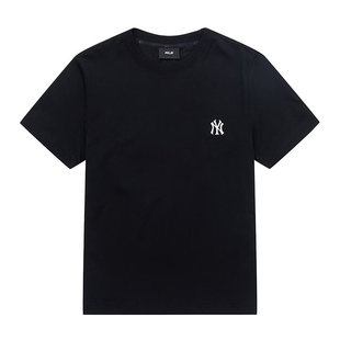 MLB凉感短袖T恤男女款2026夏季宽松圆领LOGO黑色上衣百搭3ATSB016