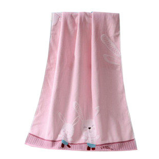 金号纯棉浴巾全棉无捻提花割绒柔软吸水可爱卡通可当童被