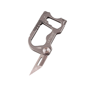 拉格斯创意钛合金挂扣 M390多功能快递折叠小刀开瓶EDC工具钥匙扣