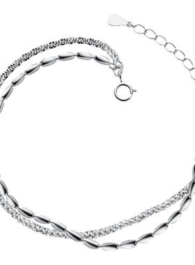 言若银多层手链纯银闺蜜礼物新款