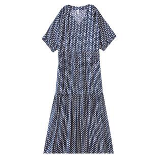 睡裙女夏季薄款沙滩中长裙绵绸睡衣女士度假风人造棉绸家居服大码