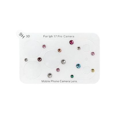 适用苹果手机壳闪钻钢化镜头膜