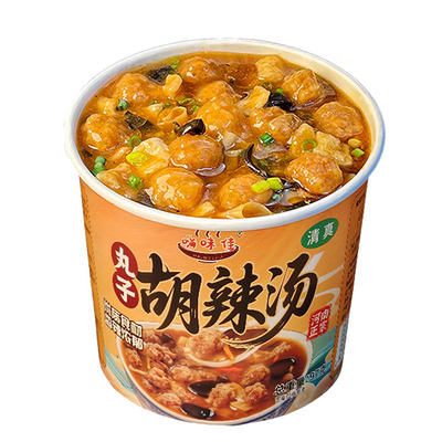 正宗河南丸子胡辣汤速食冲泡特产桶装免煮即食早餐粥食品散装特色