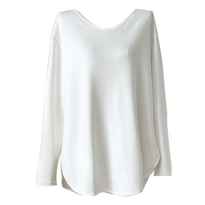 秋冬白色加绒打底衫女厚加绒t恤