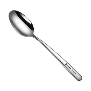 西来美加厚304不锈钢勺子家用调羹长柄韩式儿童汤匙吃饭可爱汤勺