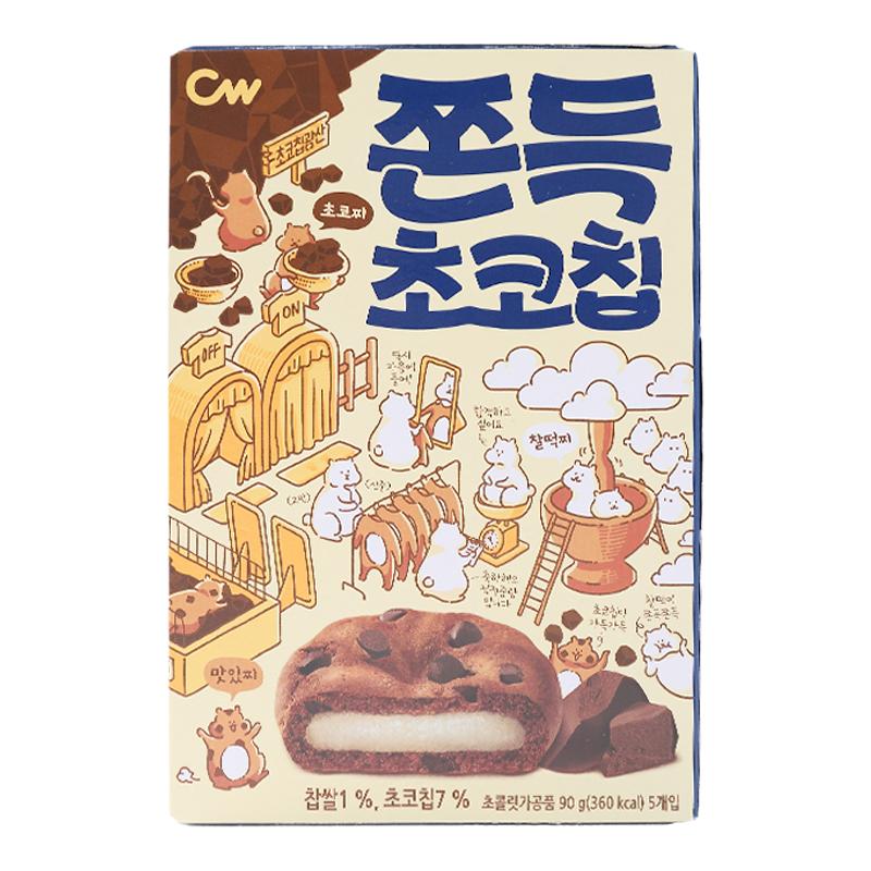 韩国进口小零食CW青佑牌巧克力夹心打糕曲奇麻薯糯米年糕青佑饼干