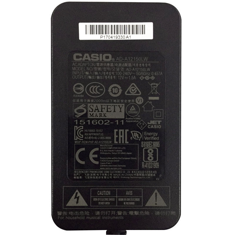 卡西欧电子琴原装电源适配器12V1.5A电钢琴电源线PX160/358/330
