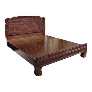 金花梨木中式实木床1.5米双人床1.8榫卯古典雕花仿古2米主卧床