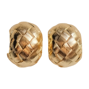 《金线藤蔓》复古法式时髦港风金色编织肌理耳圈耳夹耳饰耳钉耳环