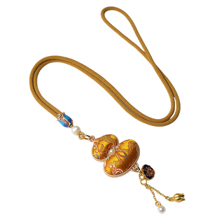 手工精编宋锦葫芦吊坠挂链绳唐卡挂绳新中式国风旗袍配链项链