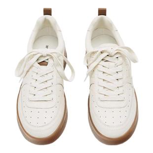 西班牙MD女鞋简约百搭休闲真皮学生系带透气板鞋圆头平底鞋