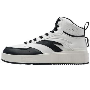 安踏奶盖高帮板鞋女鞋2025秋冬季新款厚底增高黑白潮流休闲运动鞋