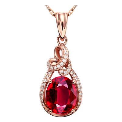 莉萨克拉18k金镶嵌鸽血红碧玺