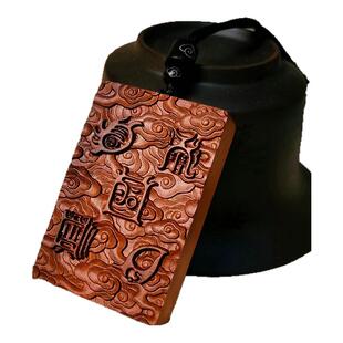 天然雷击木五岳真形图令牌紫薇讳吊牌枣木挂件纯手工雕刻无事牌