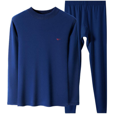 七匹狼男保暖加绒加厚棉内衣套装