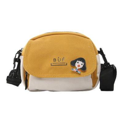 帆布休闲韩版手机包撞色斜挎包