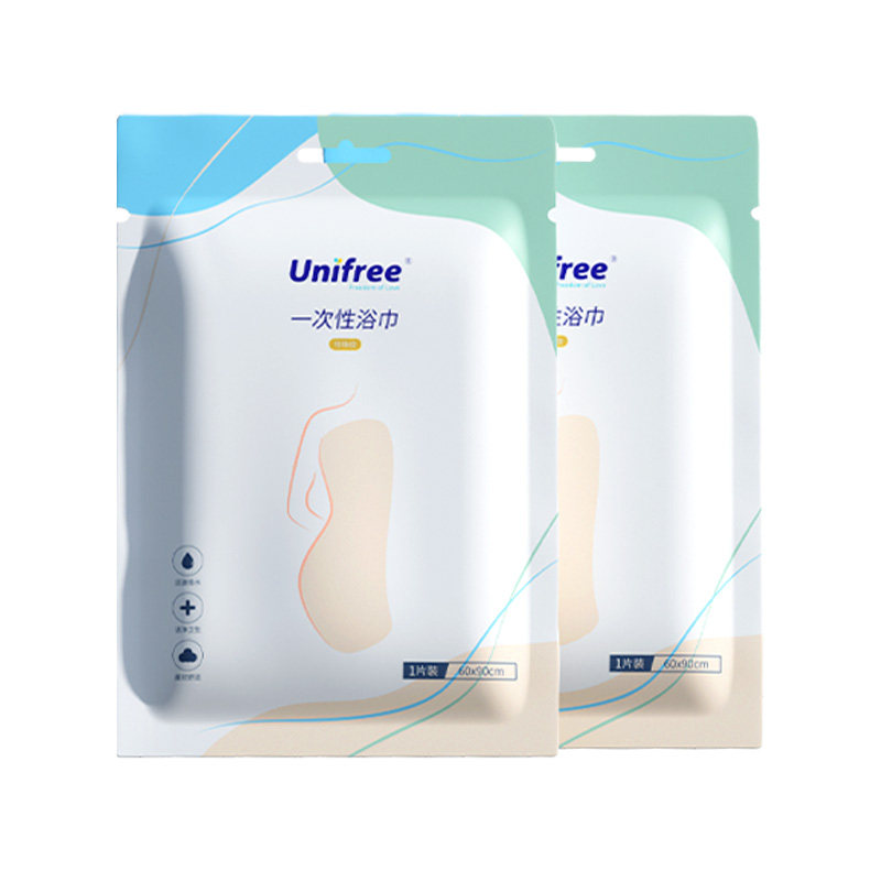 unifree一次性浴巾加大加厚旅行酒店独立装洗澡毛巾便携干发巾