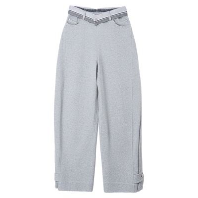 ALLBEINGS灰色纯棉弯刀卫裤