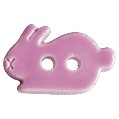 光亮浅粉紫兔子造型纽扣