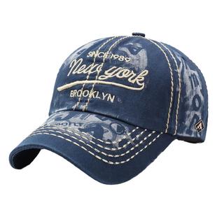 帽子男士高端品牌棒球帽时尚潮牌中年字母刺绣水洗鸭舌帽个性百搭