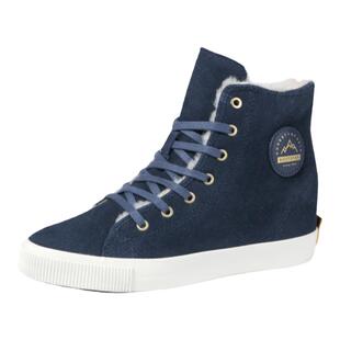 HOZ后街内增高女鞋秋冬加绒保暖高帮棉鞋牛皮百搭休闲板鞋学院风