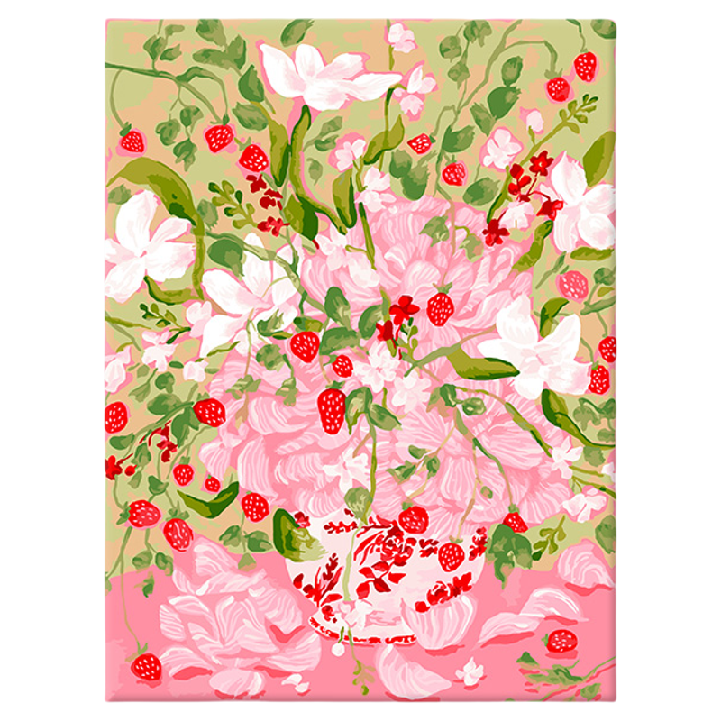 手工填色花卉名画数字油画