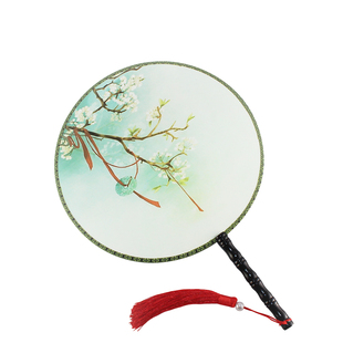 双面团扇中国风扇子古典汉服古风圆扇宫廷扇子旗袍走秀广场舞蹈扇