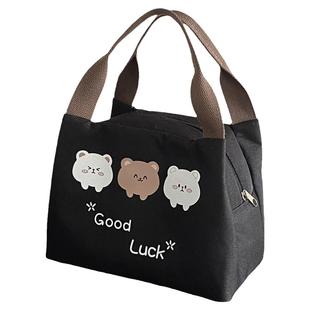 加厚防水便当包保温饭盒袋学生午餐包上班带饭手提袋卡通可爱包包