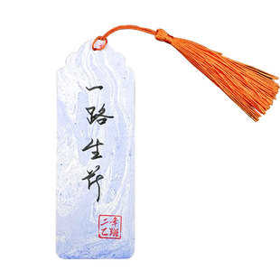 漆画书签diy材料包成品手绘空白卡来图定制订做自制中国风扇子