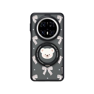 MASFEIL × 蝴蝶结熊仔适用华为mate80pro手机壳新款Pura70pro磁吸支点mate60支架Fo5全包可爱mt70por+高级套