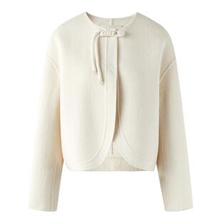 秋水伊人国风盘扣上衣2025年冬季新款时尚简约偏H版型双面呢外套