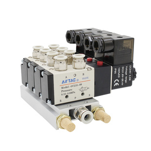 亚德客24V/12v/220v电磁阀组装阀岛4v210-08电磁气动4v110-06阀组