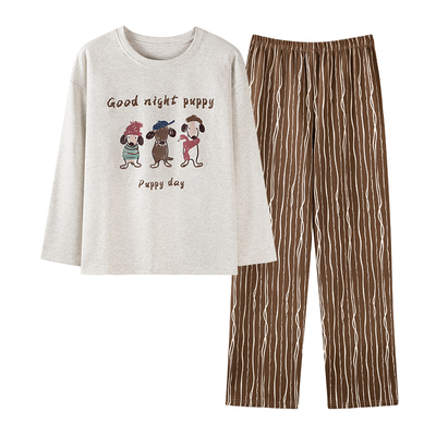 卡之恋女士纯棉睡衣春秋长袖