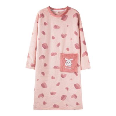 珊瑚绒睡裙秋冬季加绒加厚2025新款睡衣女中长款裙子法兰绒可外穿