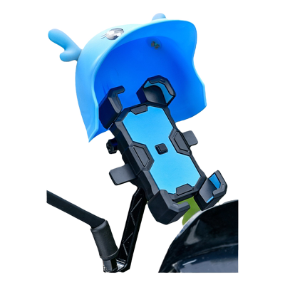 带小头盔的电动车手机支架