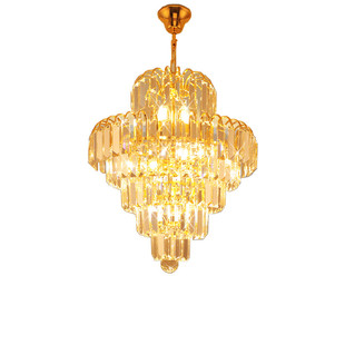 轻奢客厅灯水晶吊灯欧式餐厅灯大气书房卧室灯复式楼梯走廊阳台灯