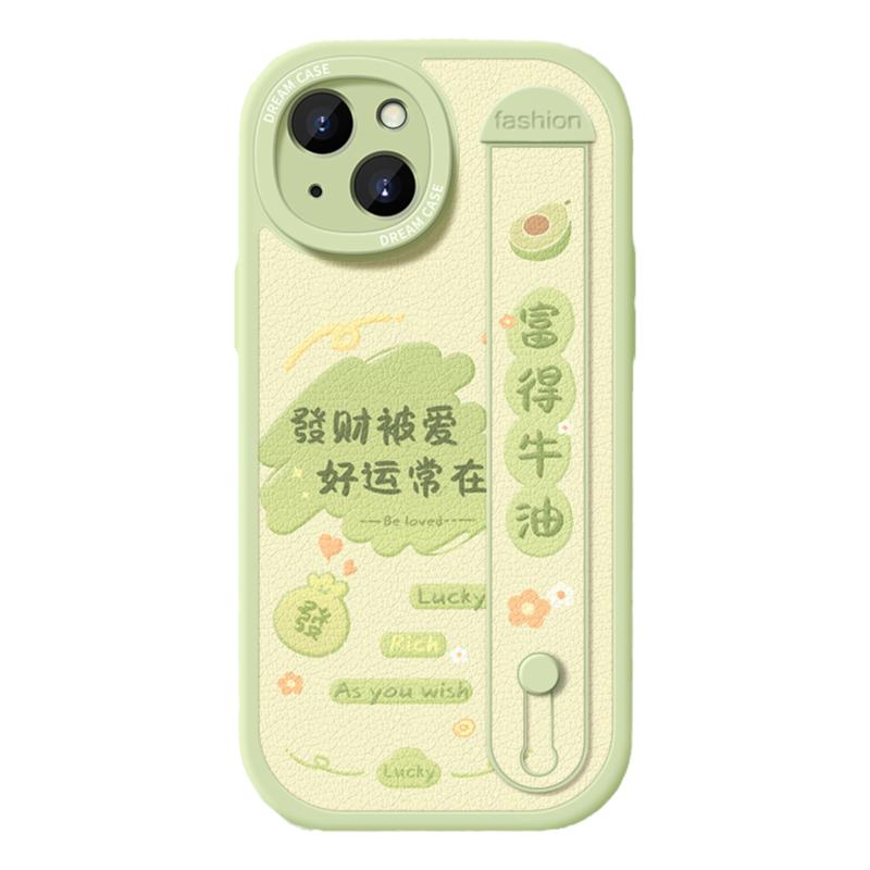 文字腕带适用苹果15pro手机壳女款iphone13保护套ip14pro新款max支架12mini硅胶xr防摔壳8/7/6plus全包xs软壳